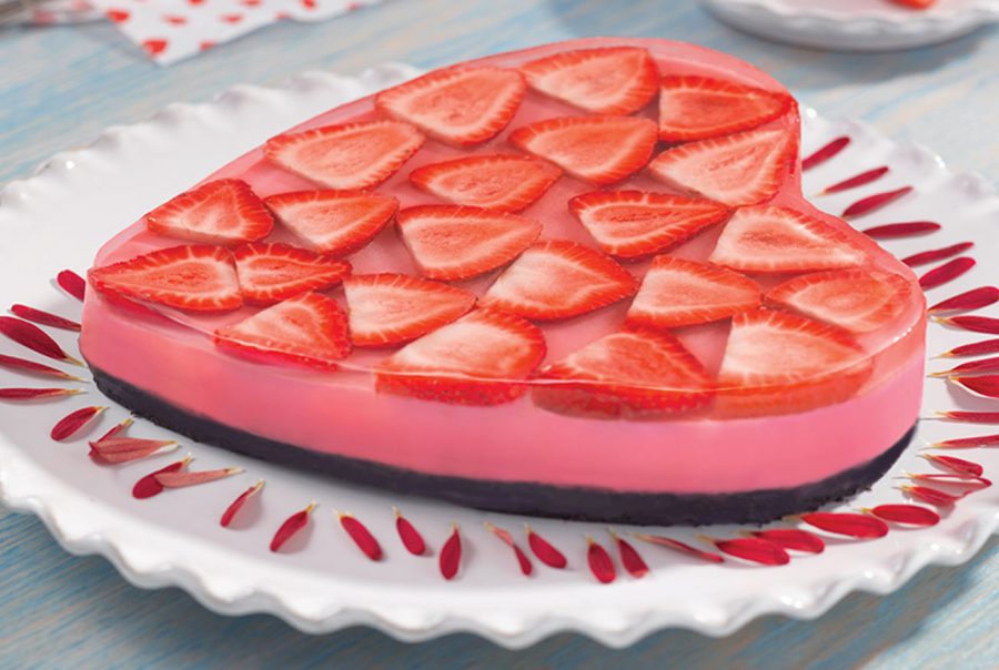Gelatina flotante de fresas con crema D'Gari
